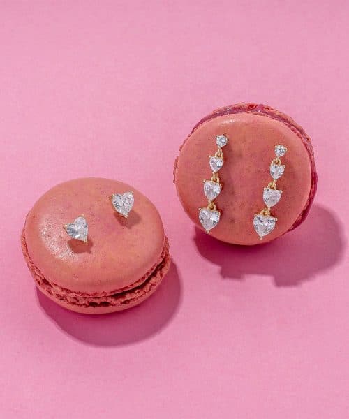 Pan Jewelry - Glitz hearts øredobber i forgylt sølv - Bilde 4
