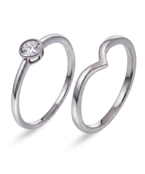 Duo ring i 925 sølv