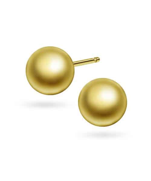 Kuleøredobber i 925 forgylt sølv, 6 mm