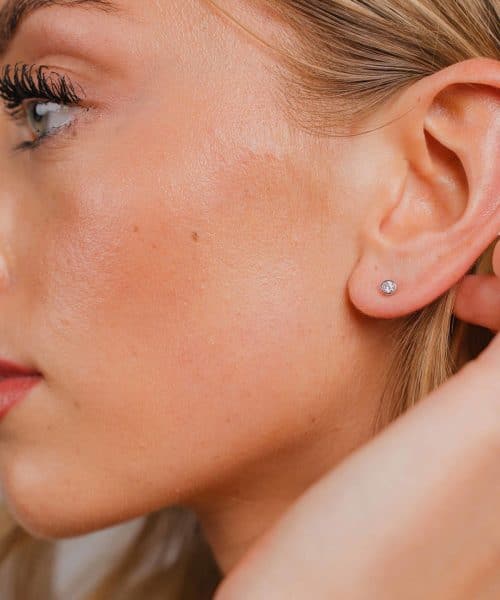 Øredobber i 925 sølv med zirkonia 3 mm - Bilde 2