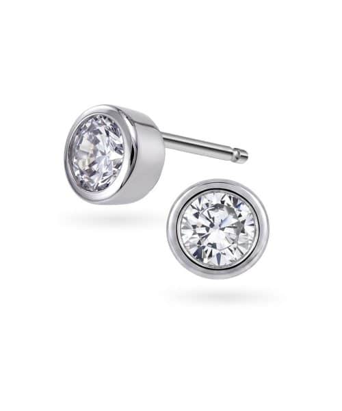 Øredobber i 925 sølv med zirkonia 4 mm