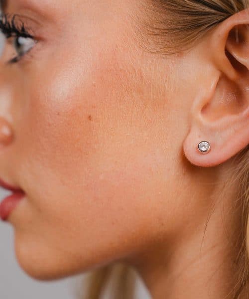 Øredobber i 925 sølv med zirkonia 4 mm - Bilde 2