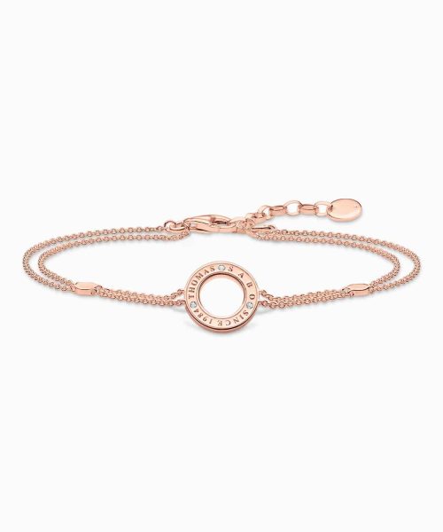 Thomas Sabo Bracelet circle with white stones rose gold plated