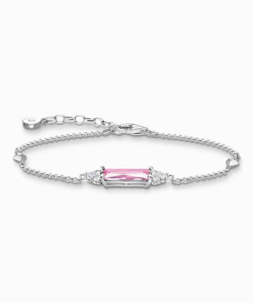 Thomas Sabo Bracelet with pink and white stones silver