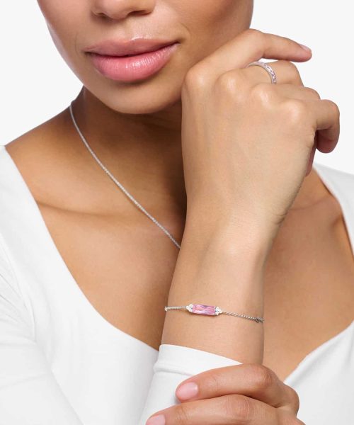 Thomas Sabo Bracelet with pink and white stones silver - Bilde 2