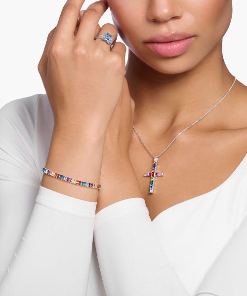 Thomas Sabo Tennis bracelet with colourful stones silver - Bilde 2