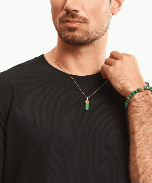 Thomas Sabo Gold-plated beads bracelet with green malachite - Bilde 2