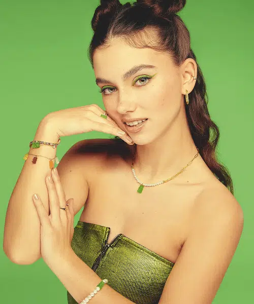 Thomas Sabo Gold-plated ring with green mini sized goldbears and zirconia - Bilde 4