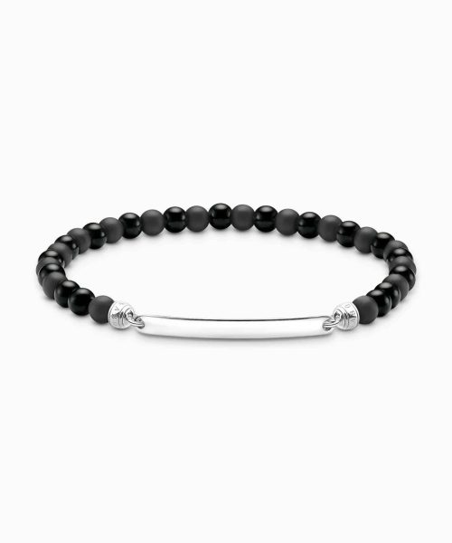 Thomas Sabo Engravable bracelet with obsidian beads