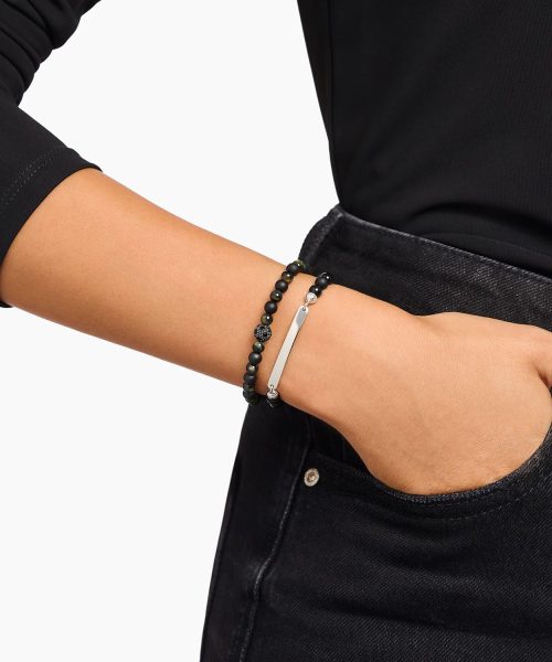 Thomas Sabo Engravable bracelet with obsidian beads - Bilde 2