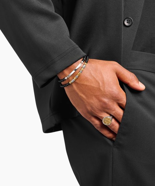 Thomas Sabo Engravable bracelet with obsidian beads - Bilde 3