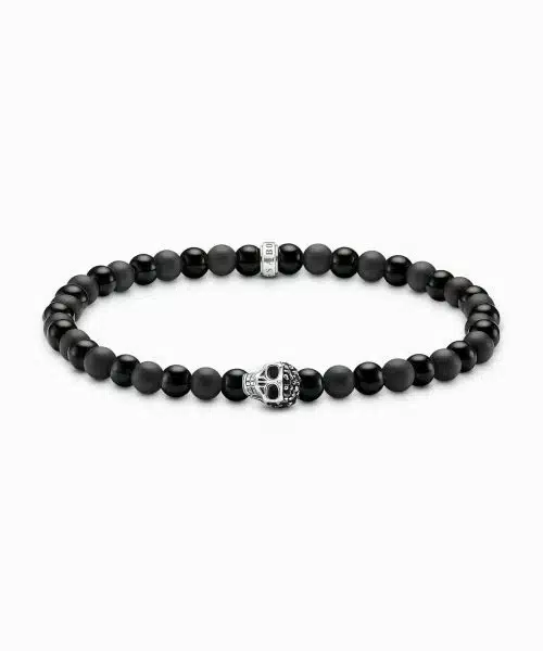 Thomas Sabo Talisman bracelet skull with obsidian beads