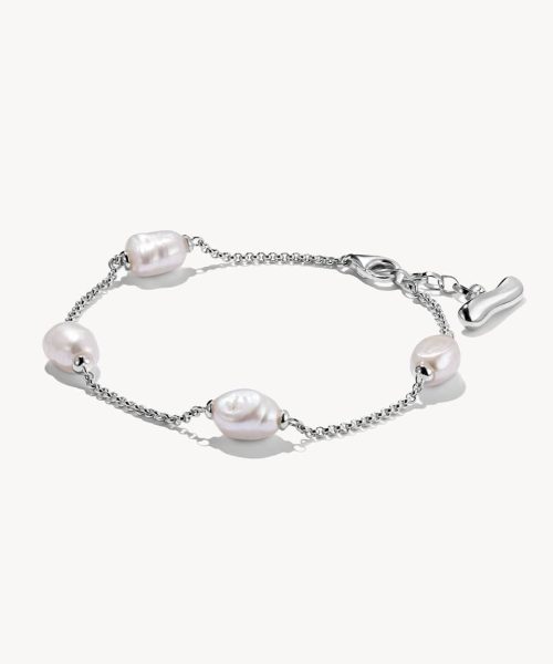 Thomas Sabo Silver bracelet with freshwater pearls Natural Beauty