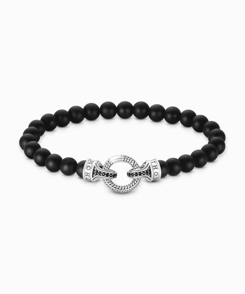 Thomas Sabo Silver bracelet with black obsidian beads