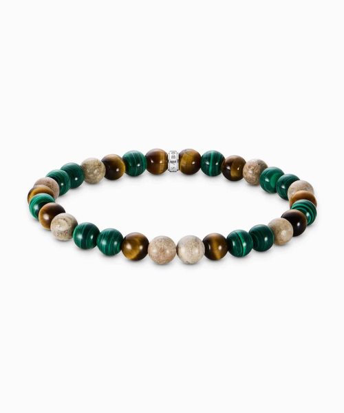 Thomas Sabo Bracelet with earth and green beads 7 mm