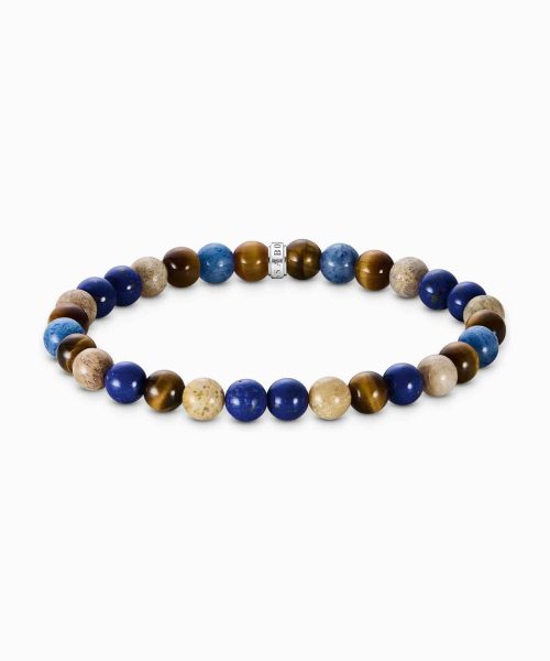 Thomas Sabo Bracelet with brown and blue beads 7 mm