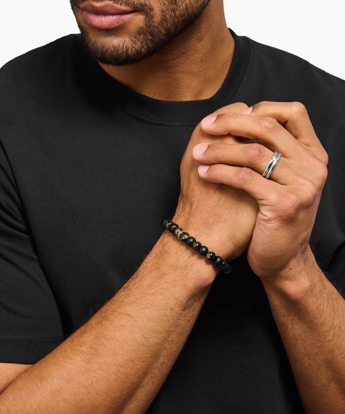 Thomas Sabo Bracelet with obsidian and tiger's eye beads 9mm - Bilde 2