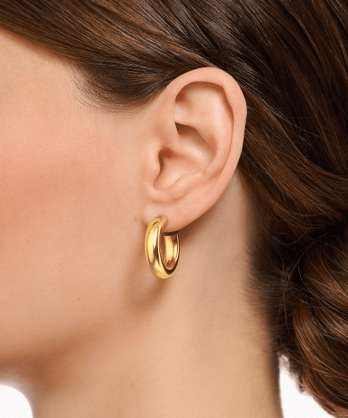 Thomas Sabo Gold-plated small chunky hoop earrings - Bilde 2