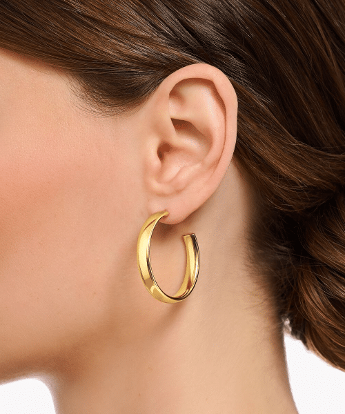 Thomas Sabo Gold-plated medium chunky hoop earrings - Bilde 2