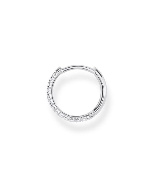 Thomas Sabo Single Hoop Earring White Stones, Silver - Bilde 2