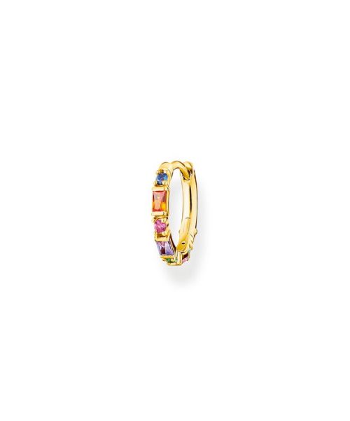 Thomas Sabo Single Hoop Earring Colourful Stones, Gold