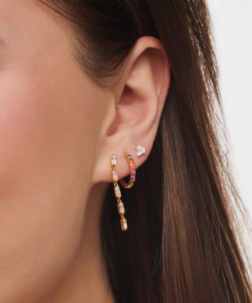 Thomas Sabo Single Hoop Earring Colourful Stones, Gold - Bilde 3