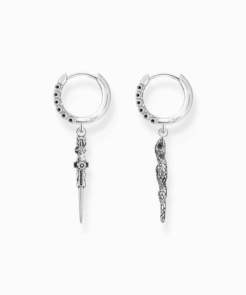 Thomas Sabo Hoop earrings blackened snake and sword - Bilde 2