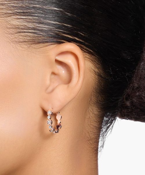 Thomas Sabo Hoop earrings circles with white stones rose gold plated - Bilde 2