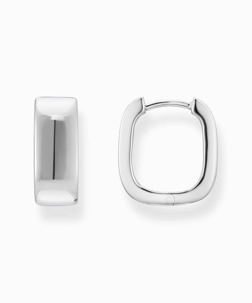 Thomas Sabo Silver hoop earrings in angular shape