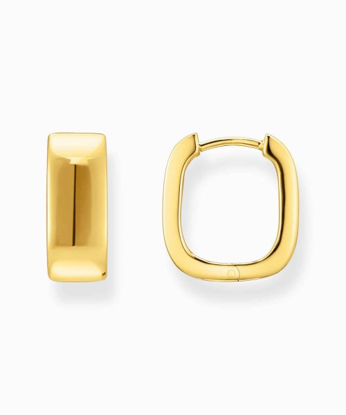 Thomas Sabo Gold-plated hoop earrings in angular shape