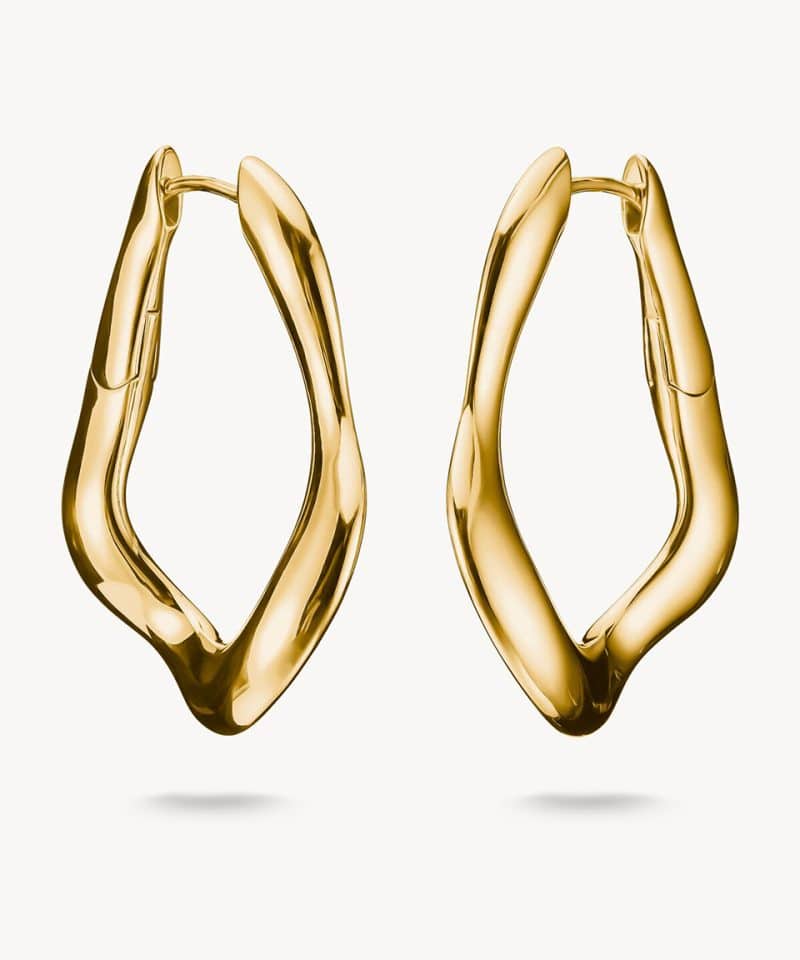 Thomas Sabo Gold-plated big hoop earrings Natural Beauty