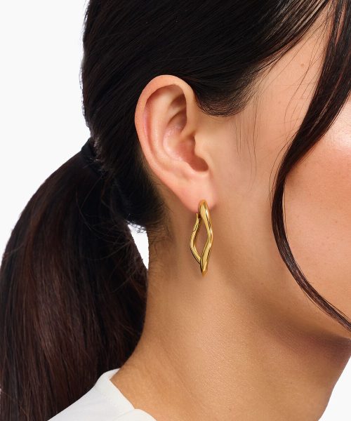 Thomas Sabo Gold-plated big hoop earrings Natural Beauty - Bilde 3
