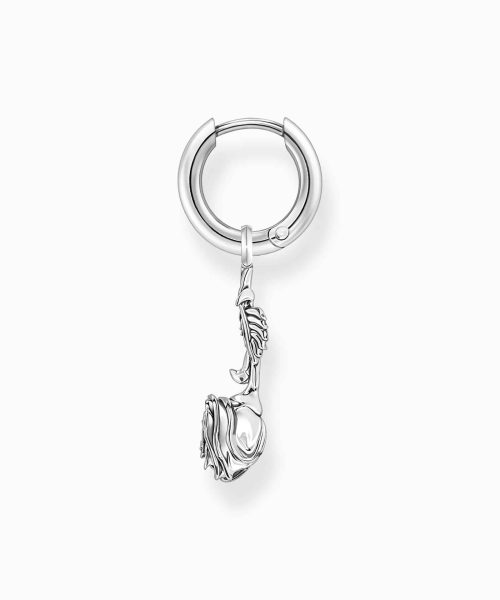 Thomas Sabo Silver single creole with pendant Midnight Rose - Bilde 2