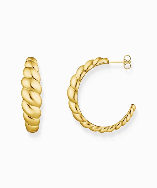 Thomas Sabo Gold-plated organic forms hoops