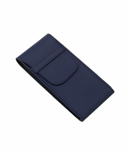 Hyde Park Leather Watch Pouch - Navy