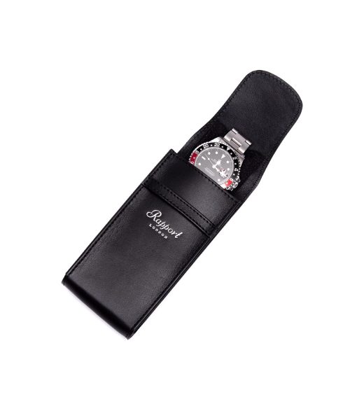 Hyde Park Leather Watch Pouch - Black