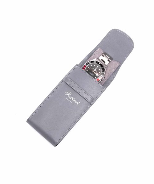 Hyde Park Leather Watch Pouch - Grey