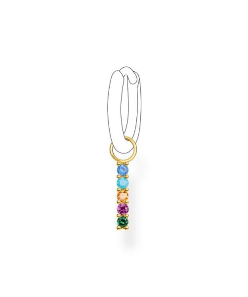 Thomas Sabo Single Ear Pendant Colourful Stones Gold - Bilde 2