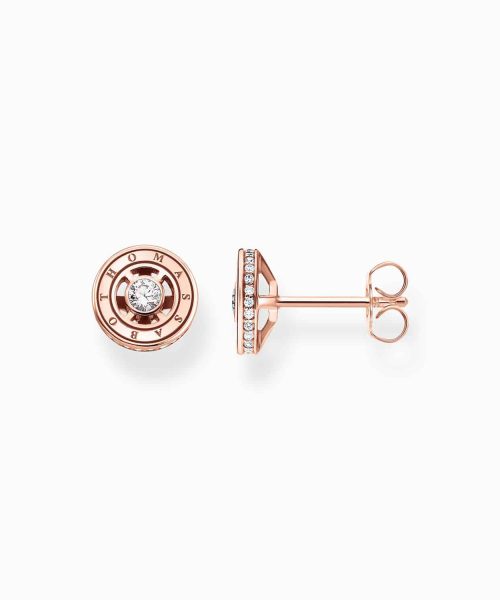 Thomas Sabo Ear studs with white stones rose gold plated