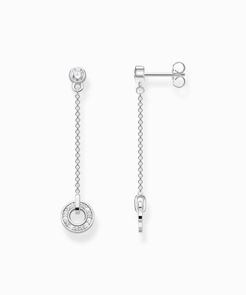 Thomas Sabo Earrings circle with white stones silver