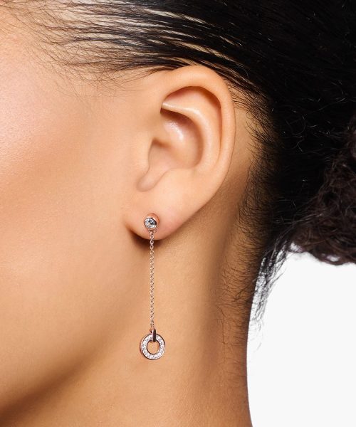 Thomas Sabo Earrings circle with white stones rose gold plated - Bilde 2