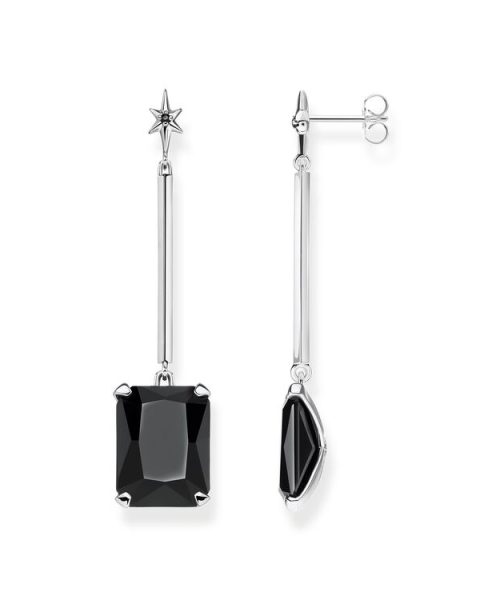Thomas Sabo Earrings Black Stone With Star