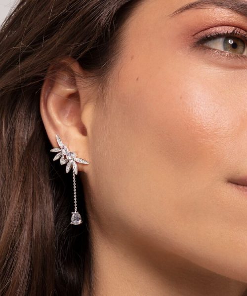 Thomas Sabo Earrings Leaves With Chain Large Silver - Bilde 3