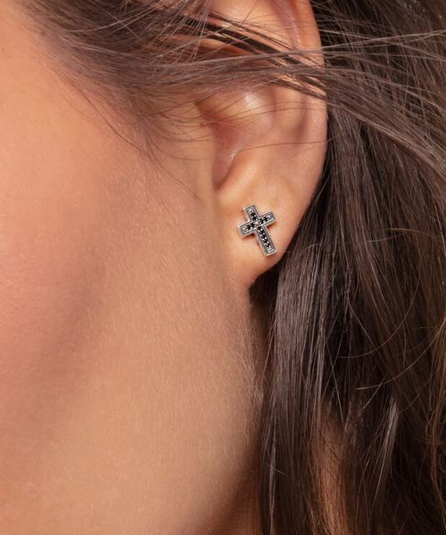 Thomas Sabo Ear Studs Cross Black - Bilde 2