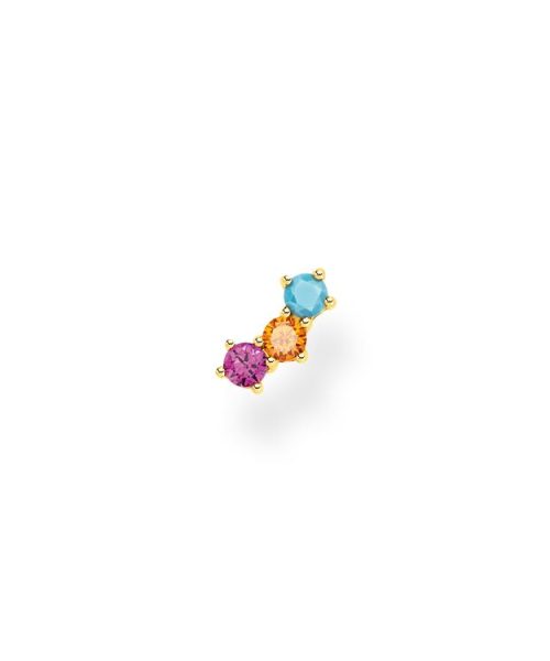 Thomas Sabo Single Ear Stud Colourful Stones, Gold