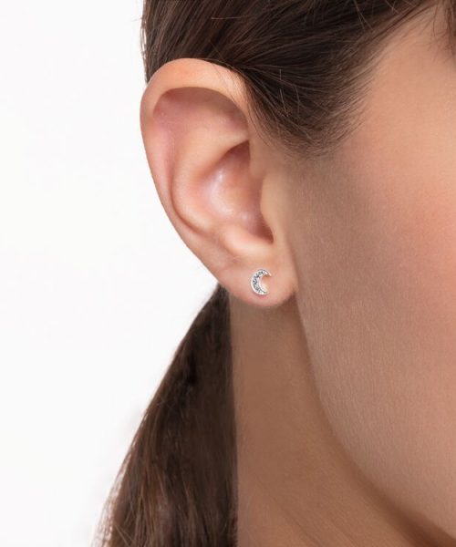 Thomas Sabo Single Ear Stud Moon Pavé Silver - Bilde 3