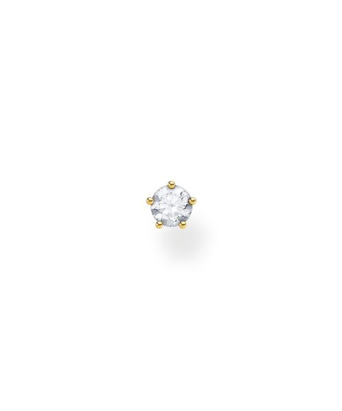 Thomas Sabo Single Ear Stud White Stone Gold