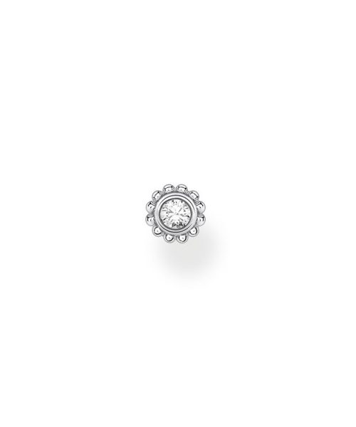Thomas Sabo Single Ear Stud Flower White Stone Silver