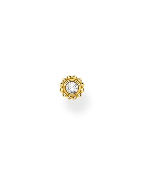 Thomas Sabo Single Ear Stud Flower White Stone Gold
