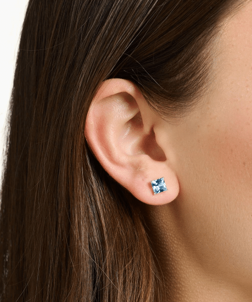 Thomas Sabo Ear studs with aquamarine-coloured stone silver - Bilde 2